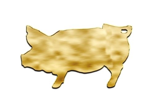 Golden Pig Silhouette Black Background PNG image