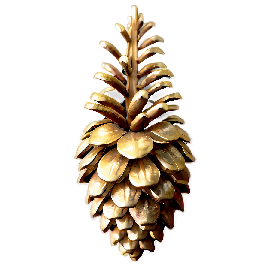 Golden Pine Cone Png 06202024 PNG image