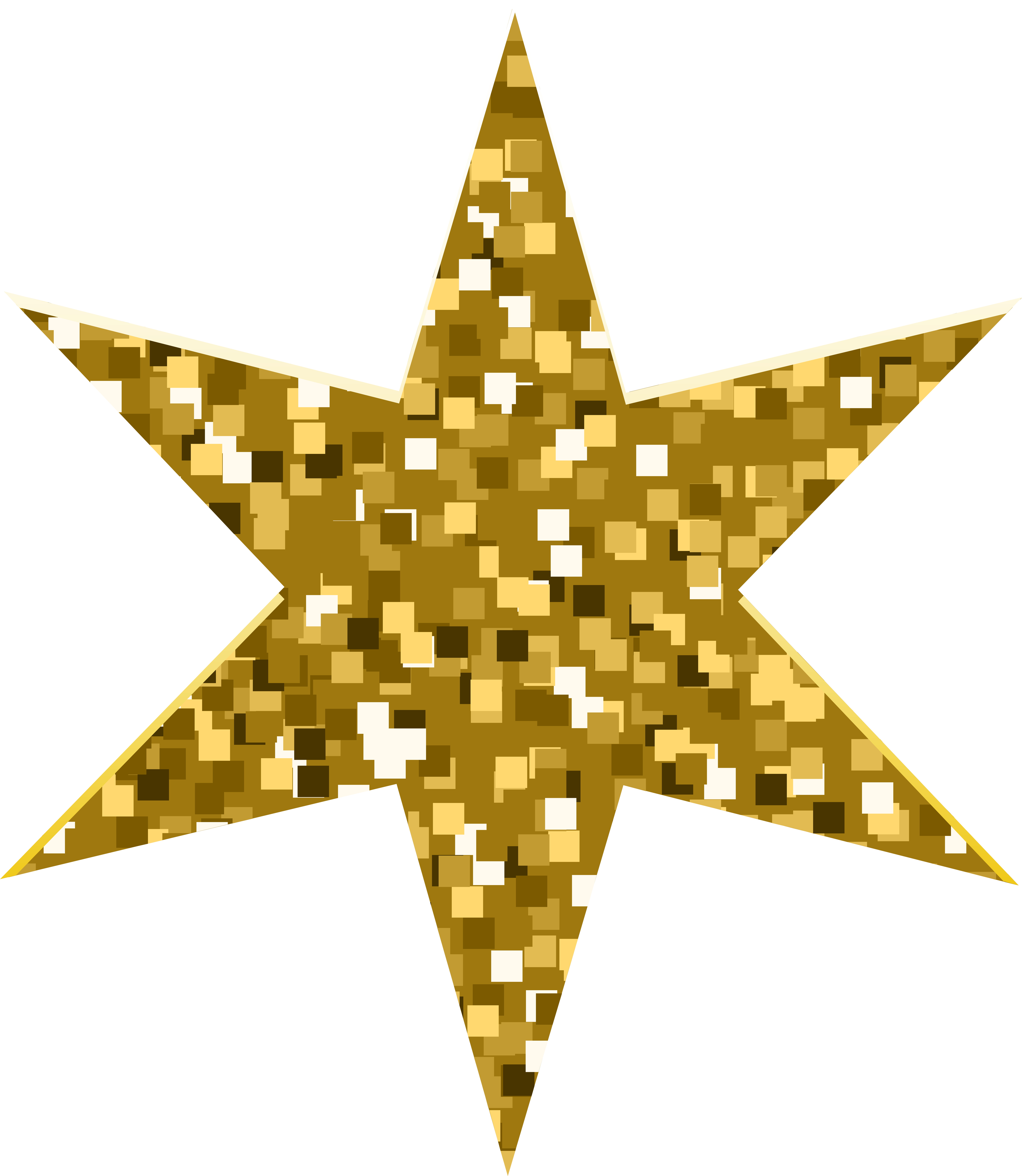 Golden Pixel Star Clipart PNG image