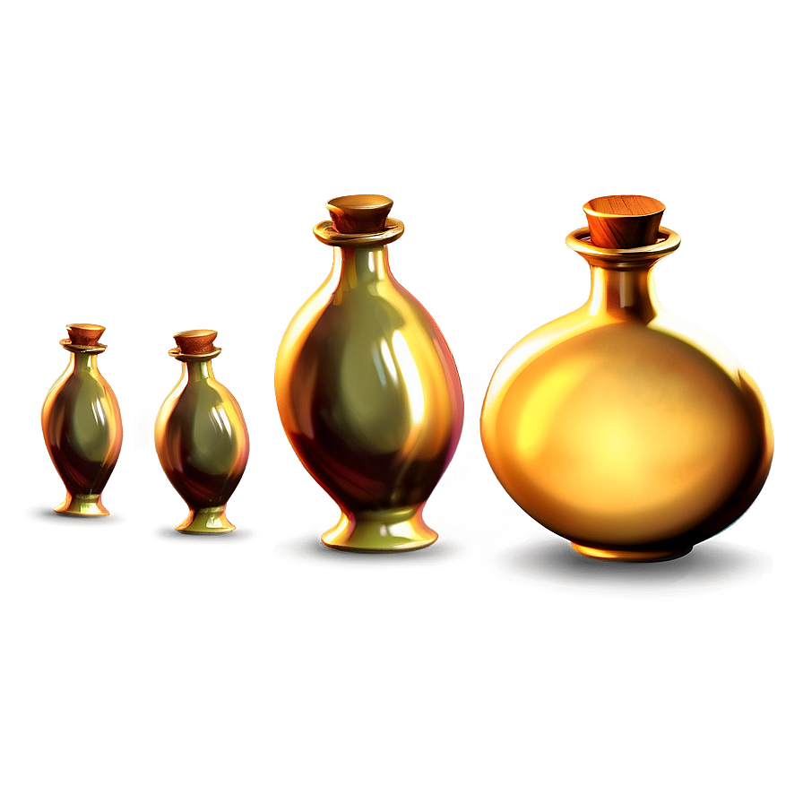 Golden Potion Bottle Png Njv PNG image