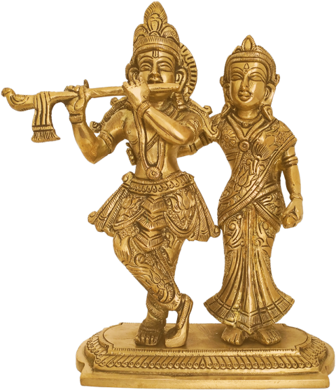 Golden_ Radha_ Krishna_ Statue PNG image