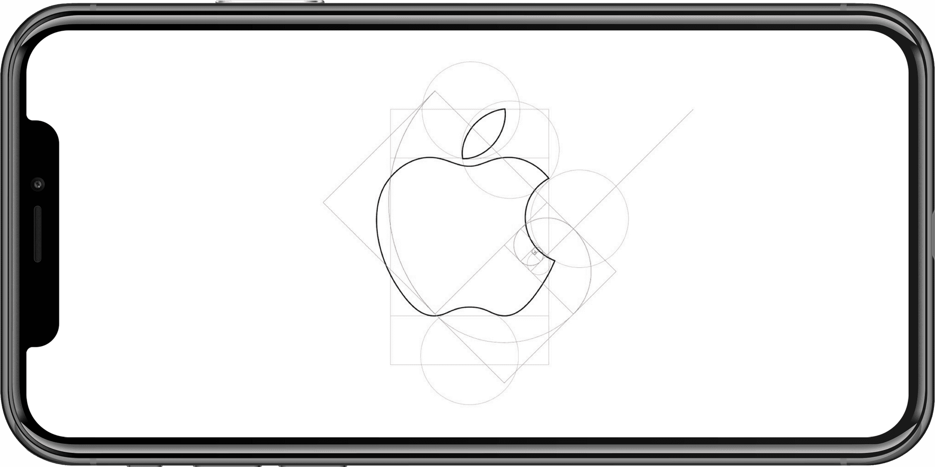 Golden Ratio Apple Logo Design PNG image