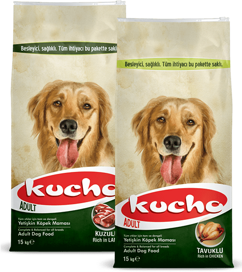 Golden Retriever Dog Food Packaging PNG image