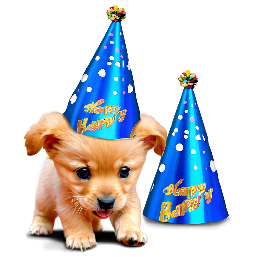 Golden Retriever Puppy Birthday Hat Png 48 PNG image