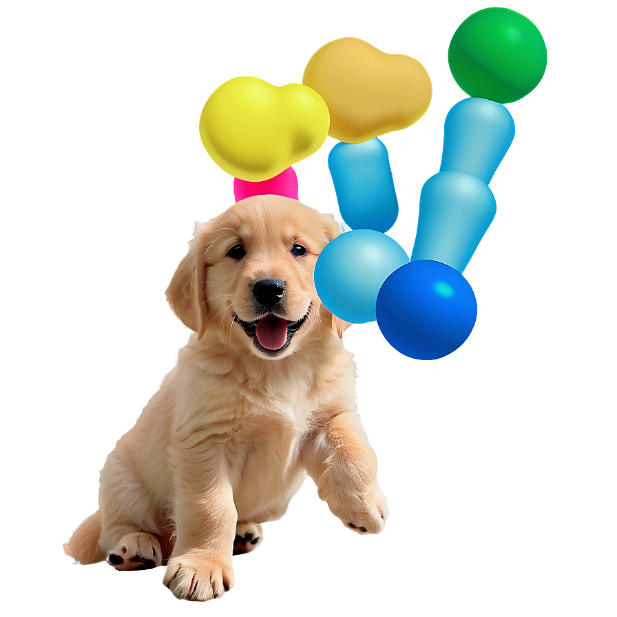 Golden Retriever Puppy With Toys Png 37 PNG image