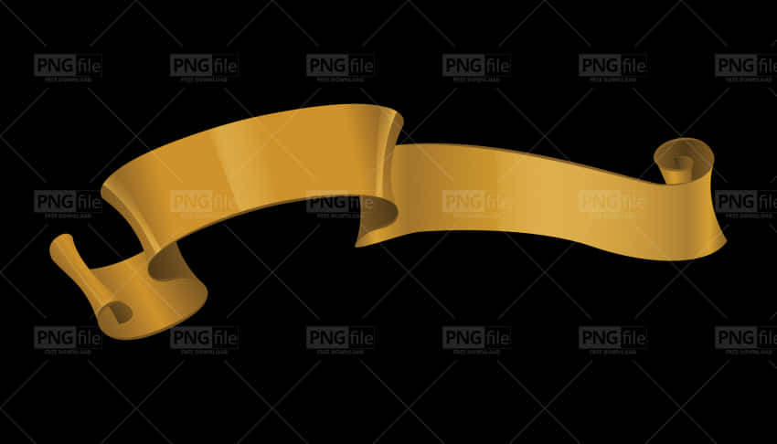 Golden Ribbon Banner Graphic PNG image