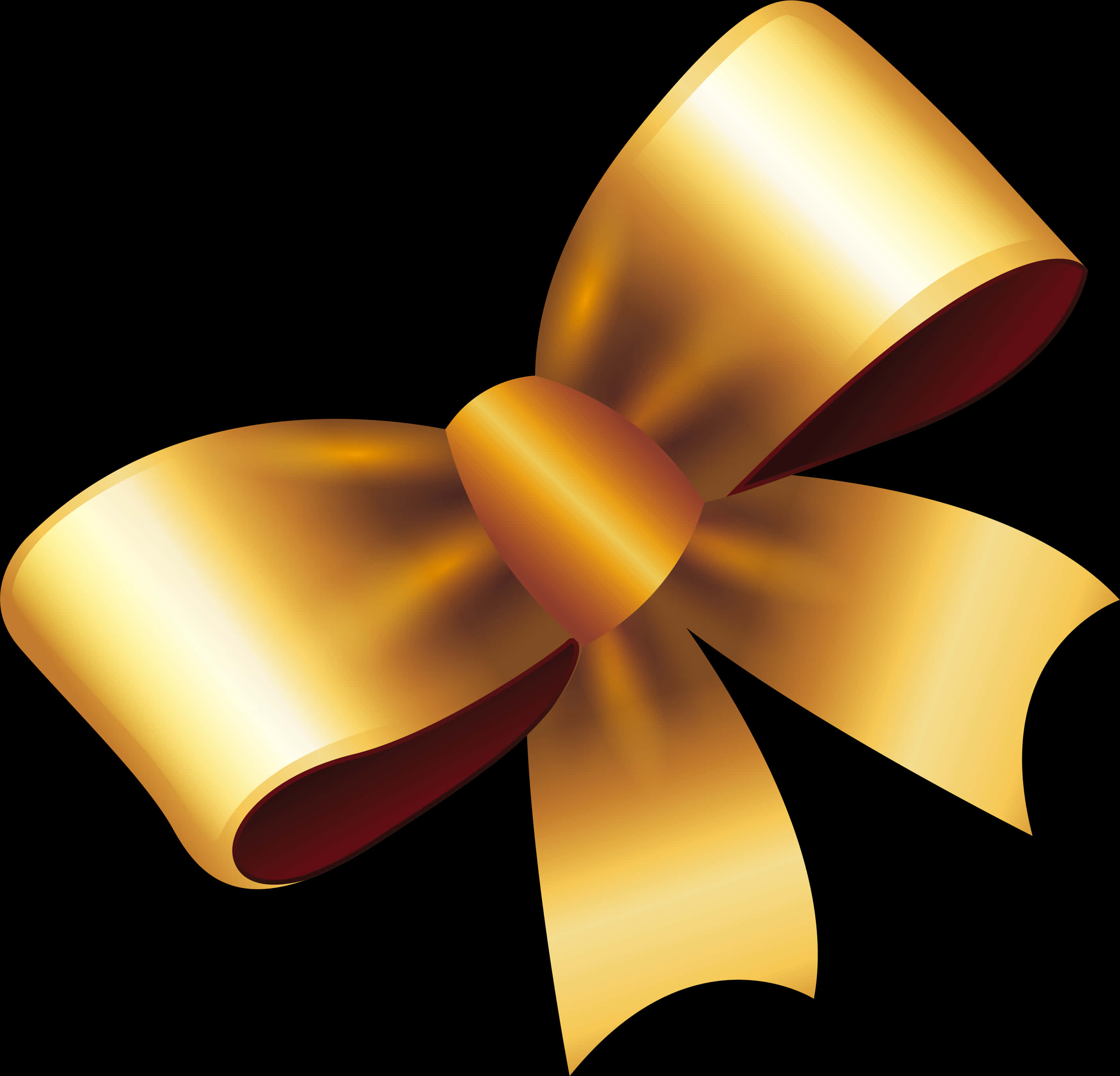 Golden Ribbon Bow Graphic PNG image