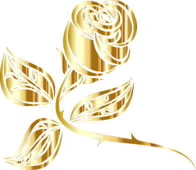 Golden Rose Vector Art PNG image