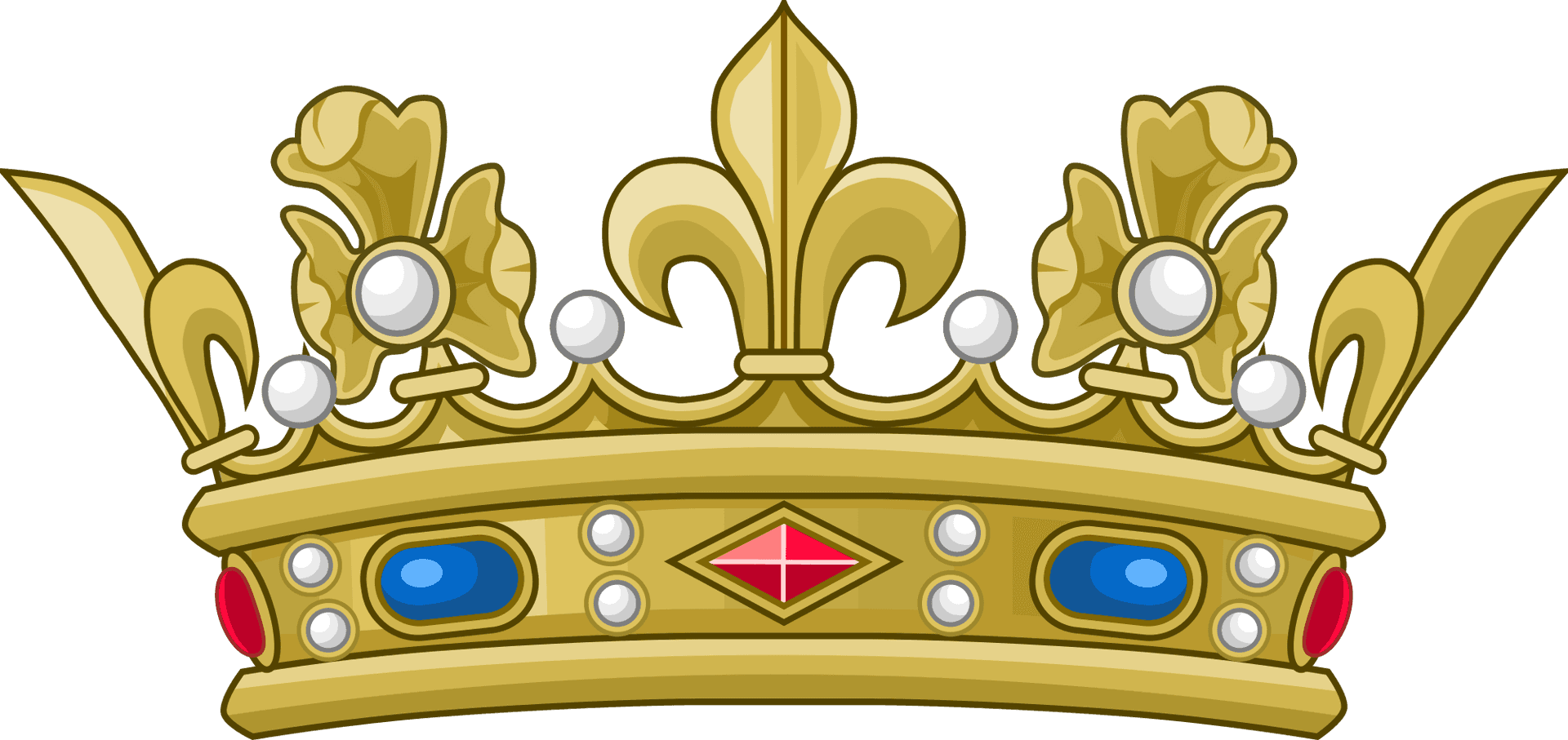 Golden Royal Crown Vector PNG image