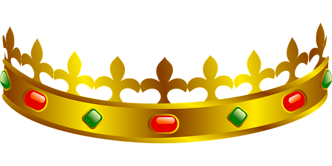 Golden Royal Crownwith Gems PNG image