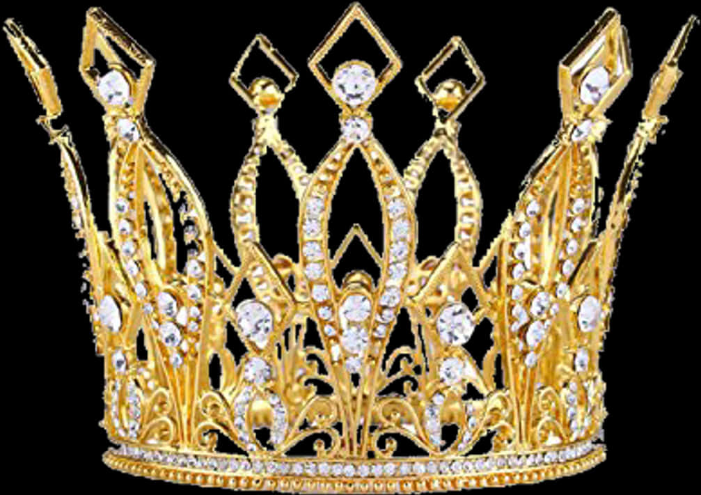 Golden Royal Crownwith Gems PNG image