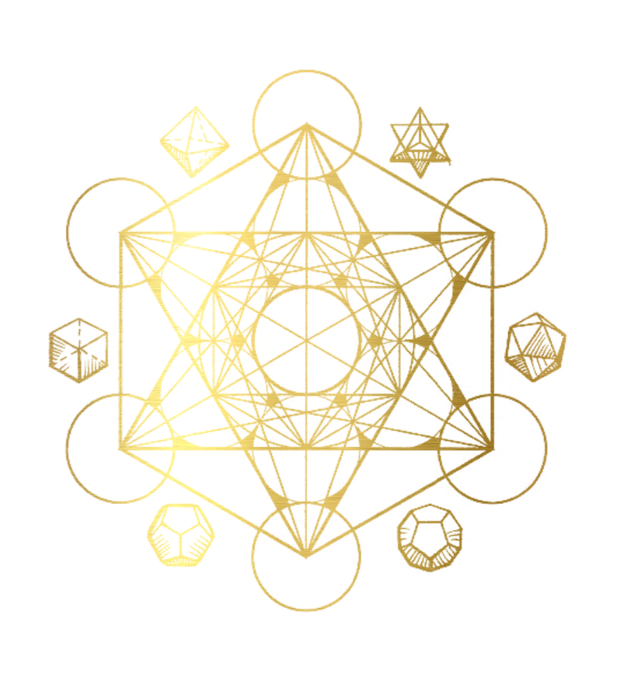 Golden Sacred Geometry Design PNG image