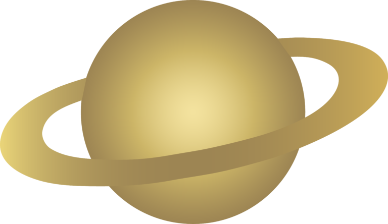 Golden Saturn Illustration PNG image