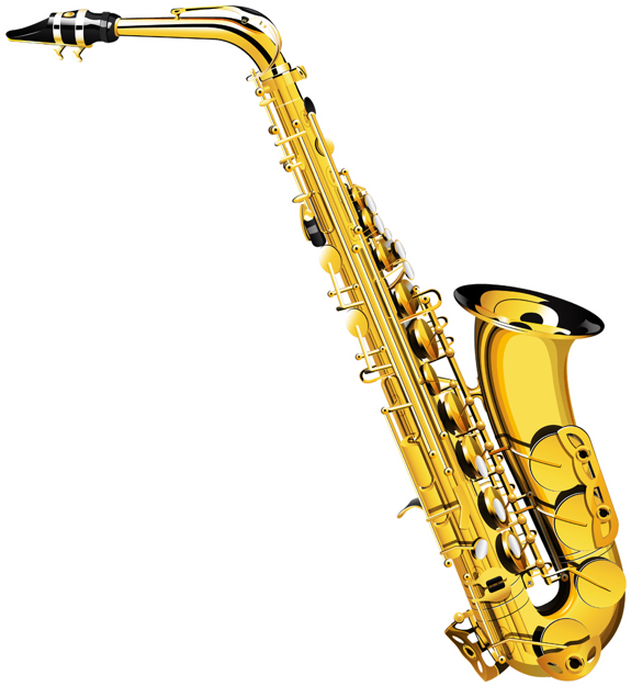 Golden Saxophone Isolated PNG image