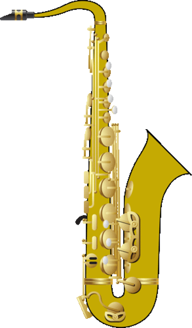 Golden Saxophone Isolated PNG image