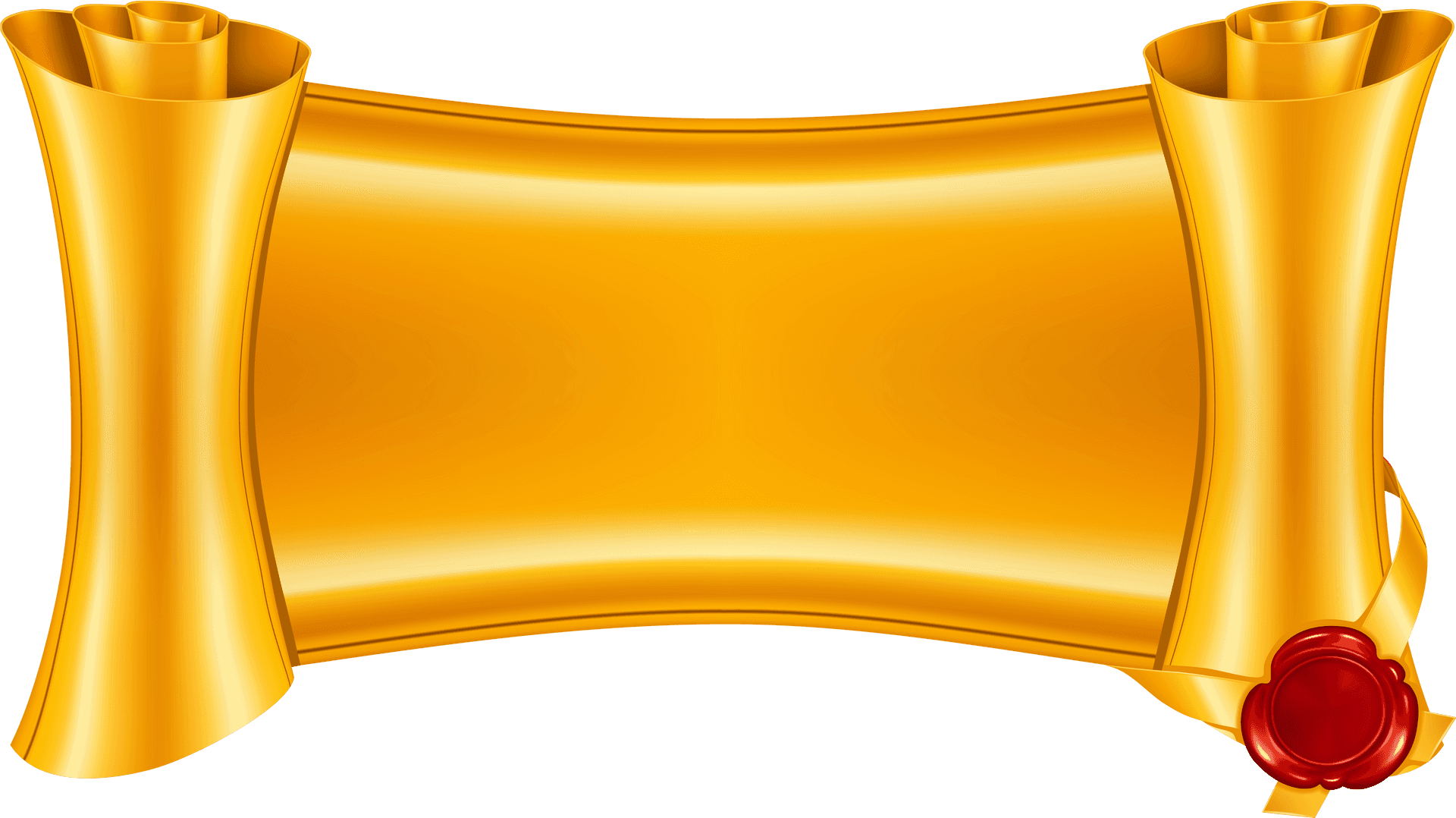 Golden Scroll Bannerwith Seal PNG image