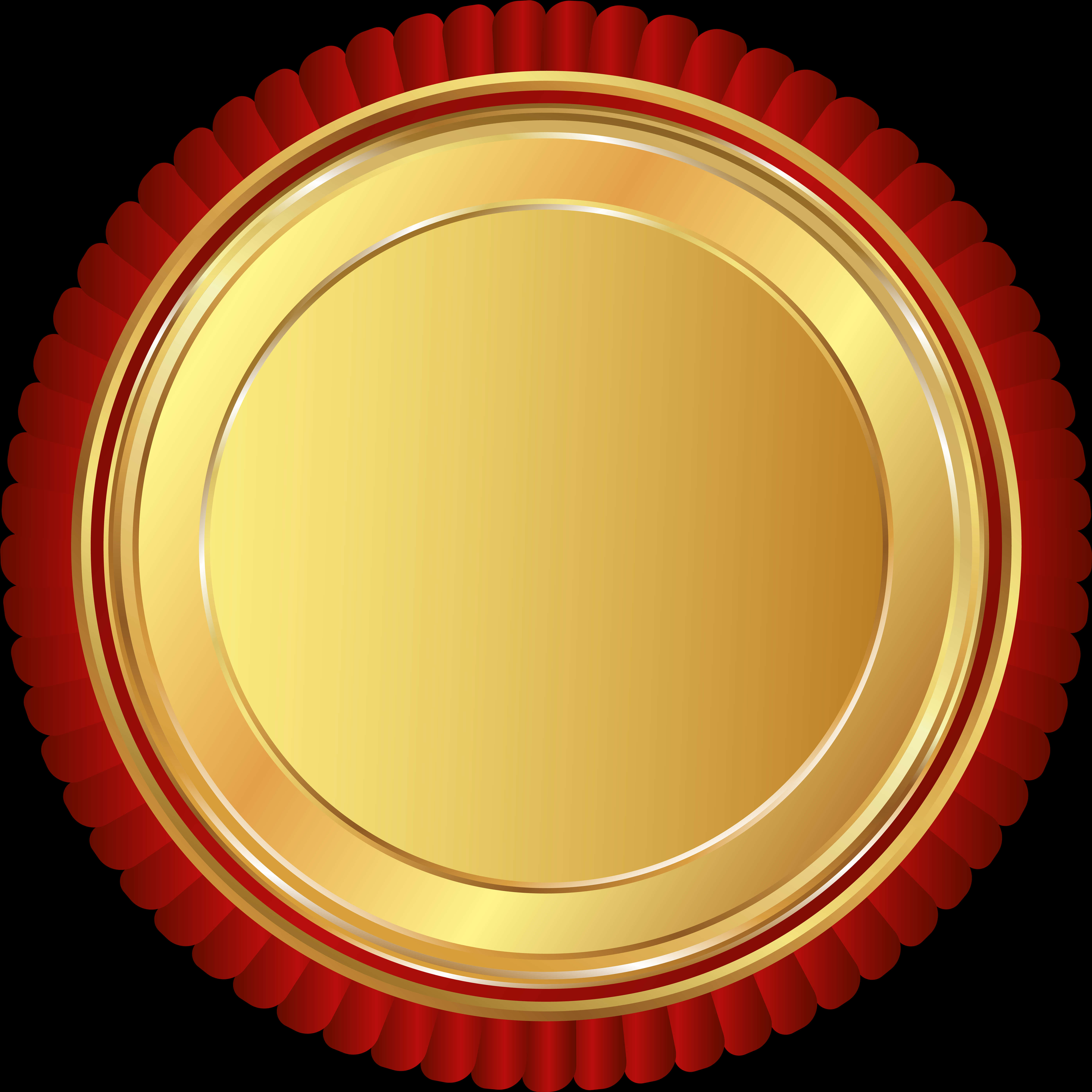 Golden Seal Red Ribbon Vector PNG image