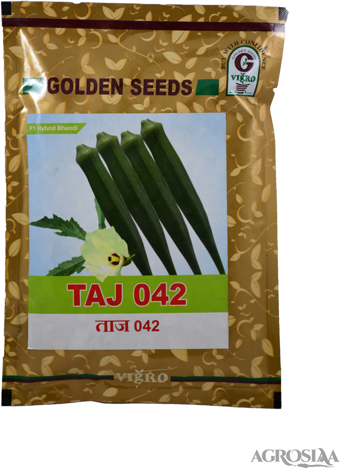 Golden Seeds Okra T A J042 Packet PNG image