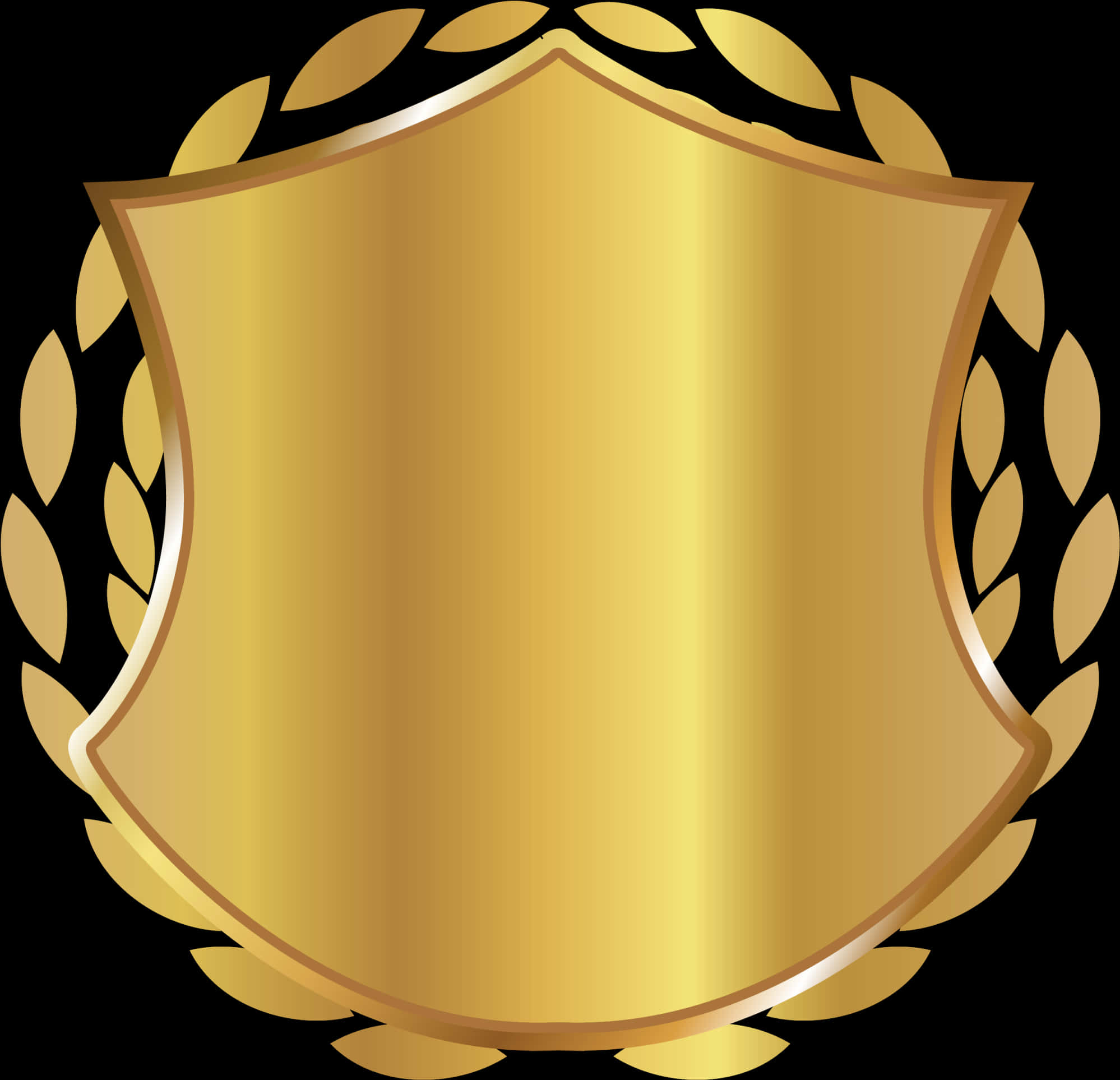 Golden Shield Black Background PNG image