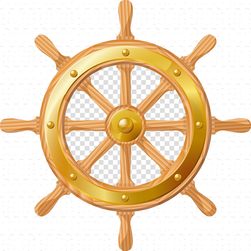 Golden Ship Wheel Icon PNG image
