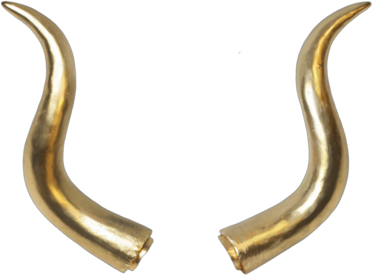 Golden Shofar Horns PNG image