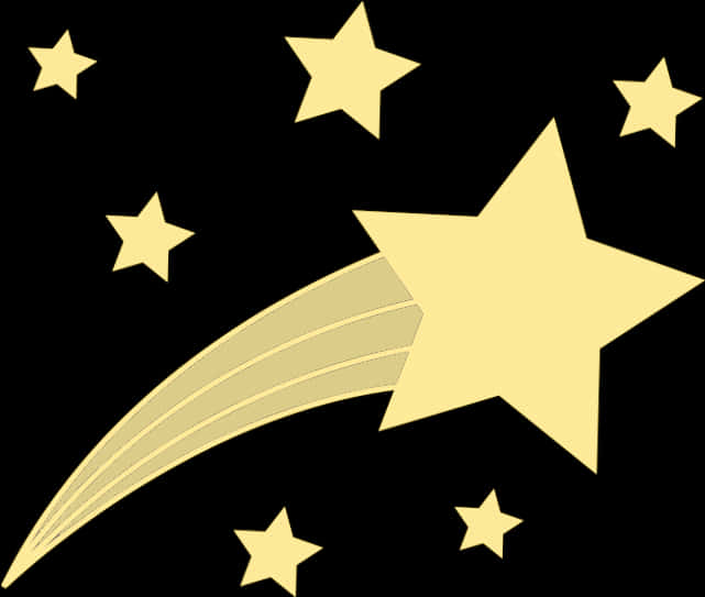 Golden Shooting Star Vector PNG image
