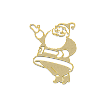 Golden Silhouette Santa Celebrating PNG image