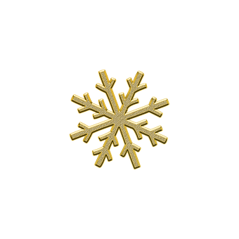 Golden Snowflake Black Background PNG image