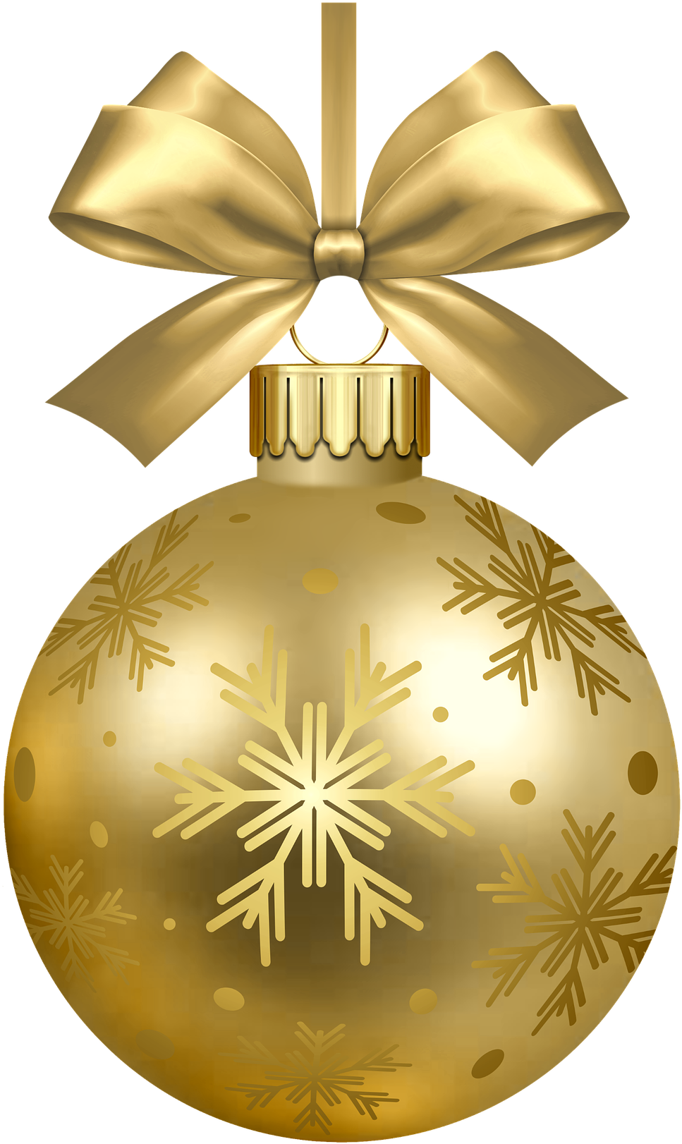 Golden Snowflake Christmas Ornament PNG image