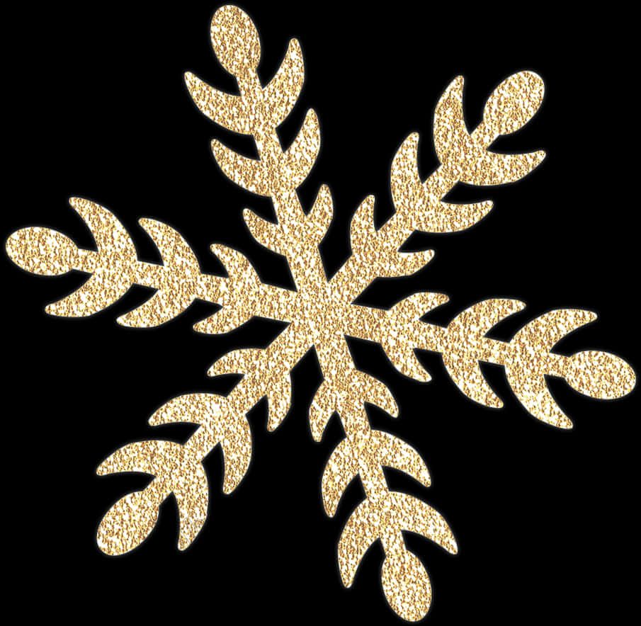 Golden Snowflake Design PNG image