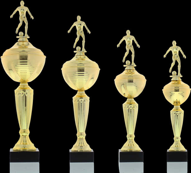Golden Soccer Trophies PNG image