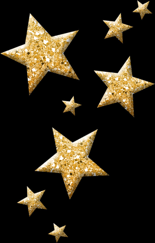 Golden Sparkle Stars Background PNG image