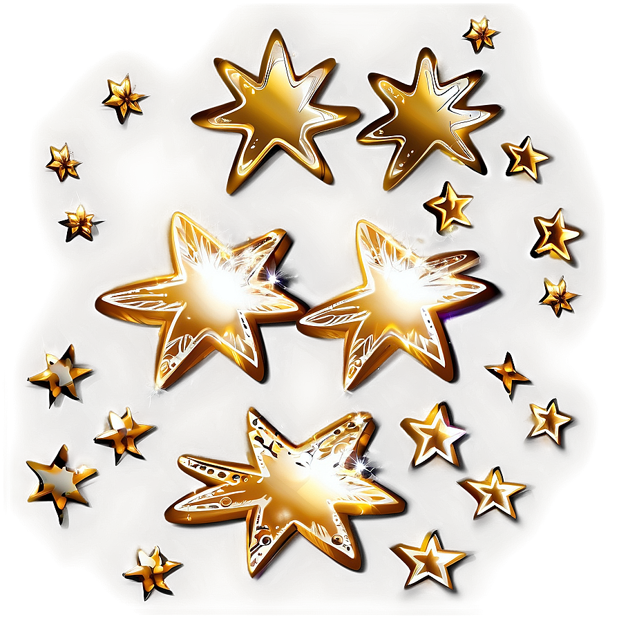 Golden Sparkle Stars Png 06252024 PNG image