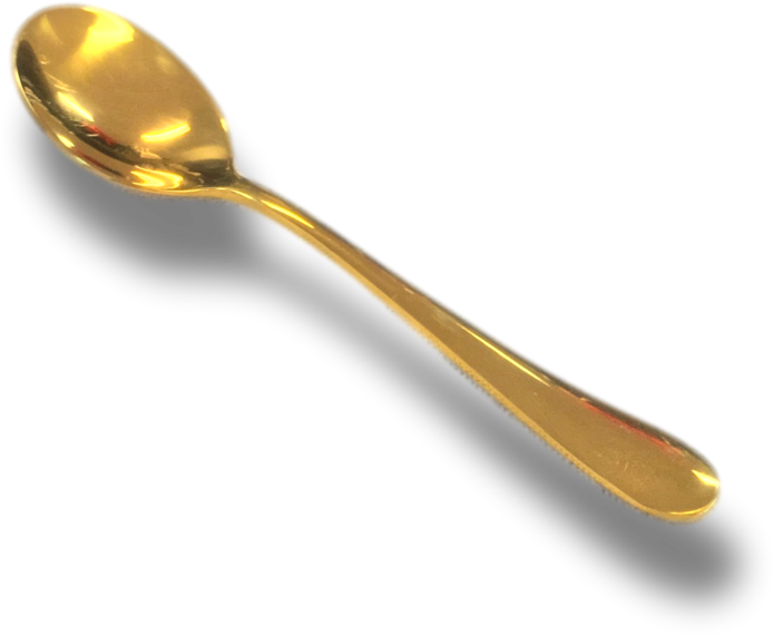 Golden Spoonon Black Background PNG image