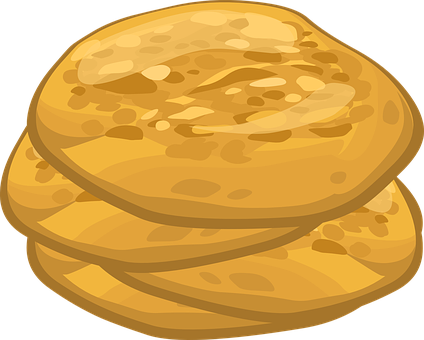 Golden Stacked Pancakes Vector PNG image