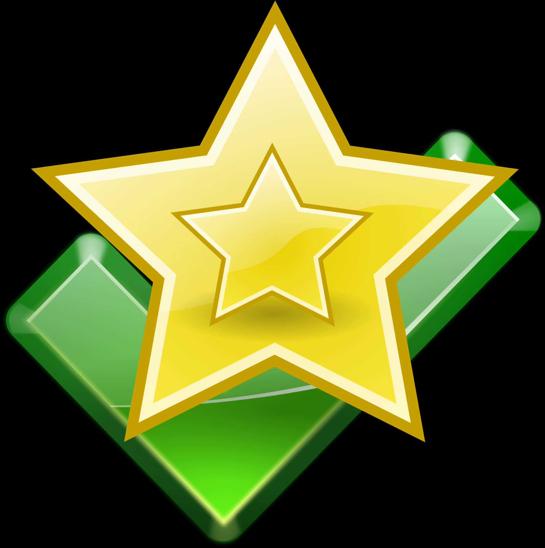 Golden Star Green Check Background PNG image