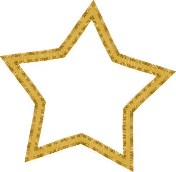 Golden Star Outline PNG image