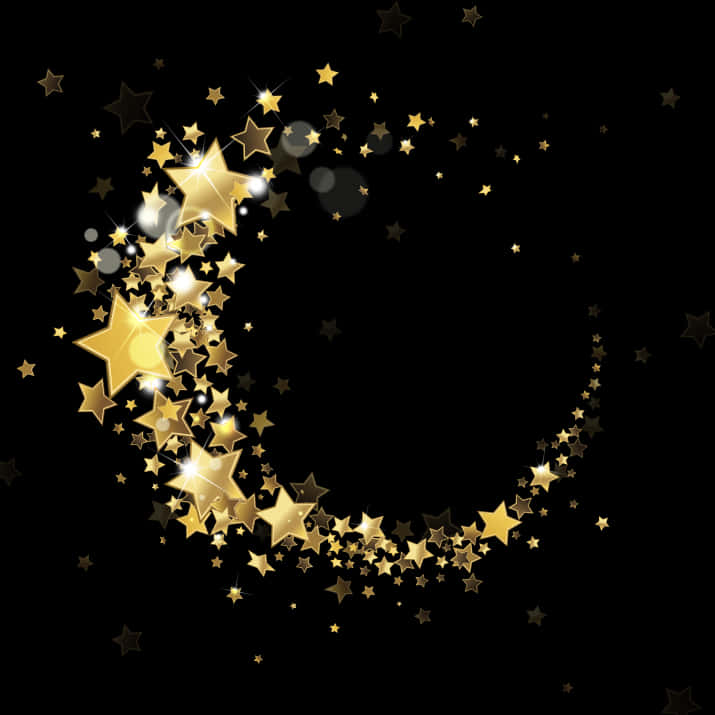 Golden Star Swirl Background PNG image