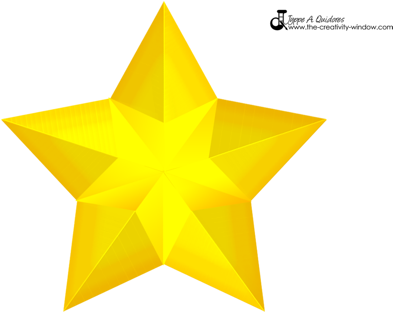 Golden Star3 D Graphic PNG image