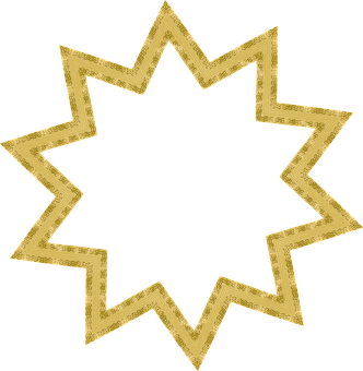Golden Starburst Outline PNG image