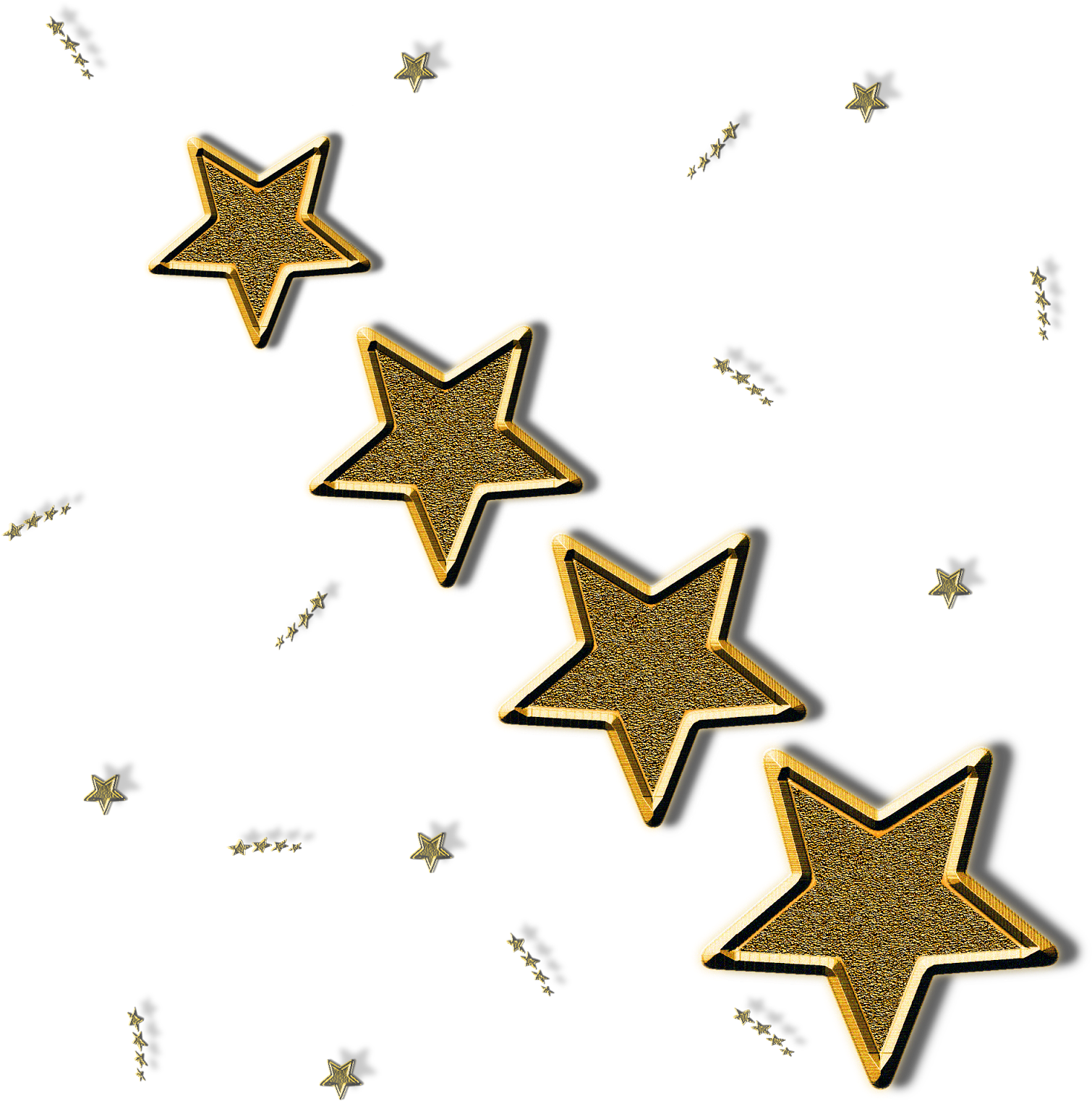 Golden Stars Scattered Background PNG image