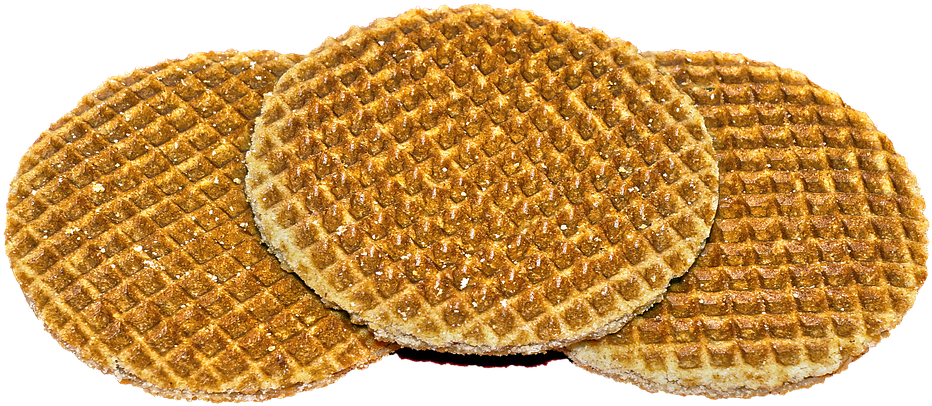 Golden Stroopwafels Stacked PNG image