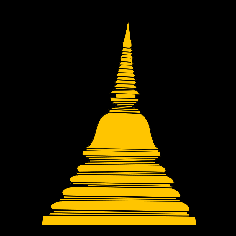Golden Stupa Silhouette PNG image
