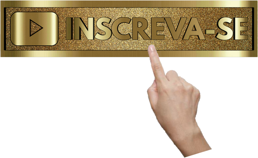 Golden Subscribe Button Finger Pointing PNG image