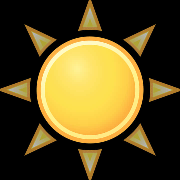 Golden Sun Iconwith Rays PNG image