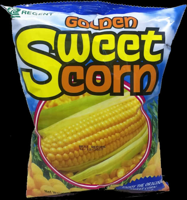 Golden Sweet Corn Snack Packaging PNG image