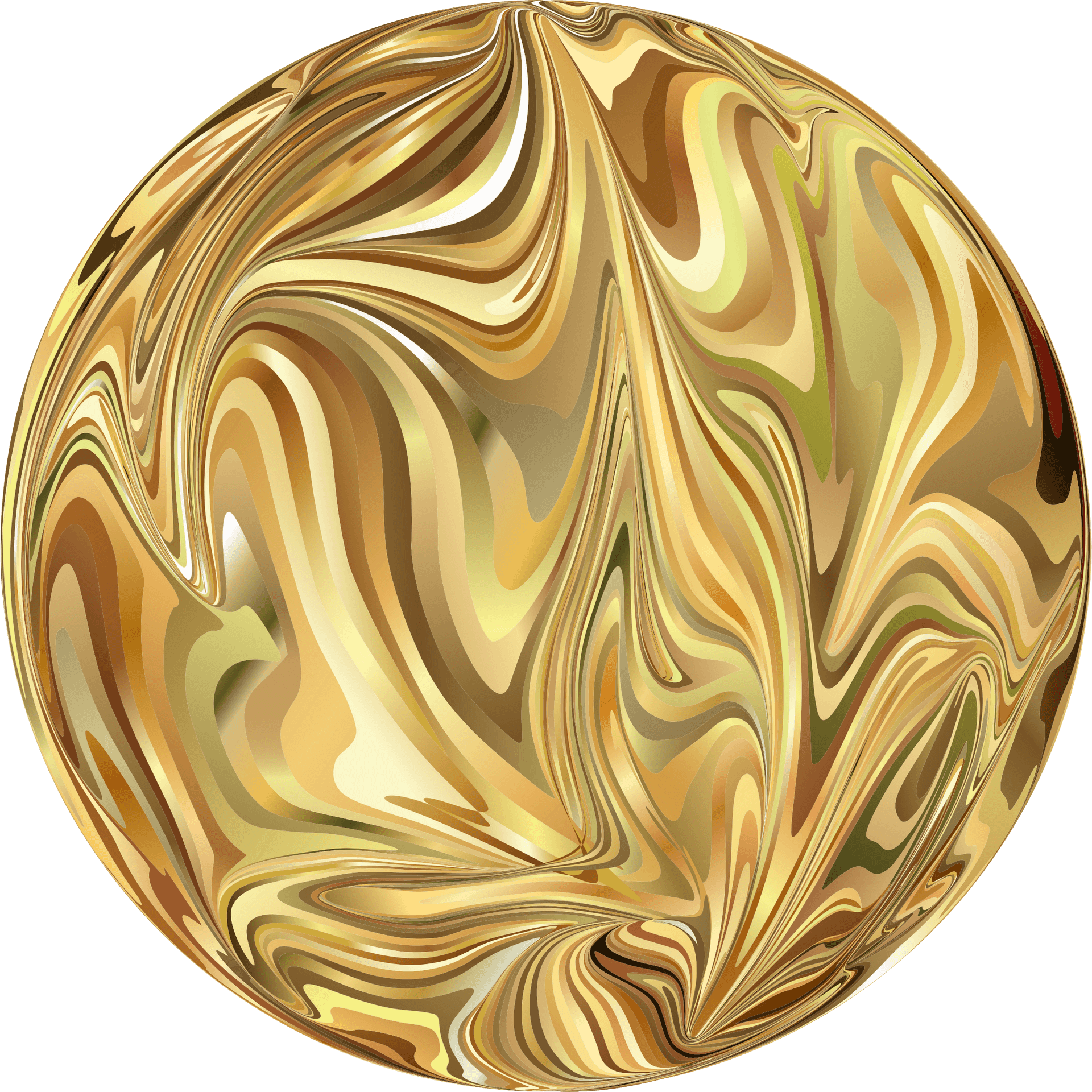 Golden Swirls Sphere PNG image