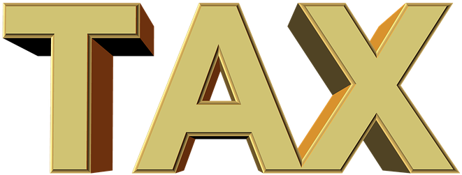 Golden T A X Letters3 D Rendering PNG image