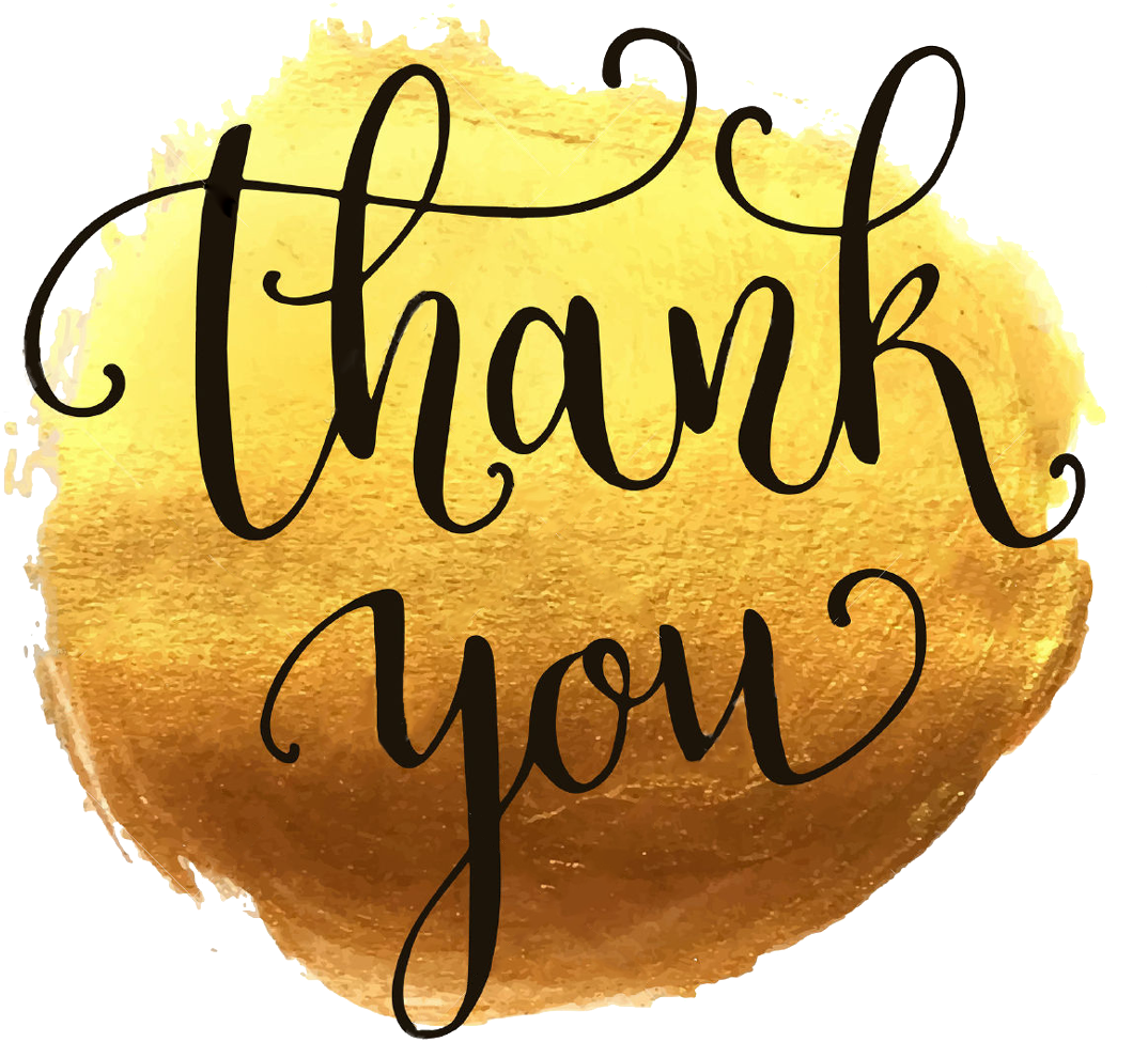 Golden Thank You Text PNG image