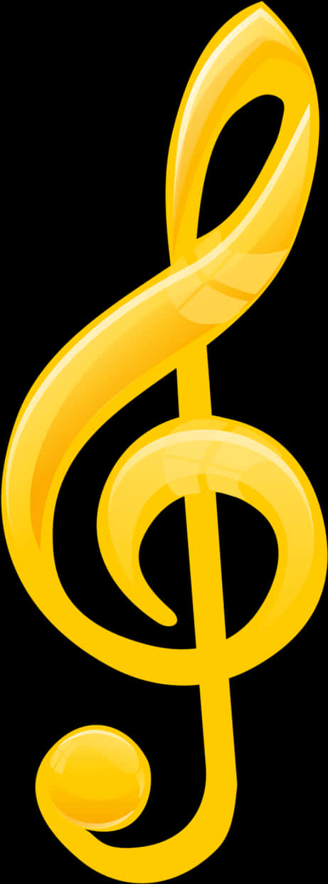 Golden Treble Clef Graphic PNG image